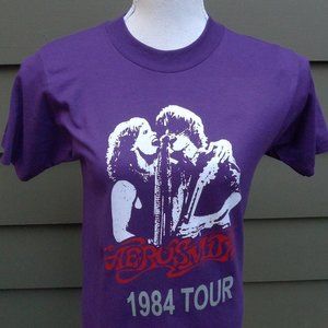 1984 Aerosmith Single Stitch Shirt (C) Licensed Roach 1982 * Womens Small (34)